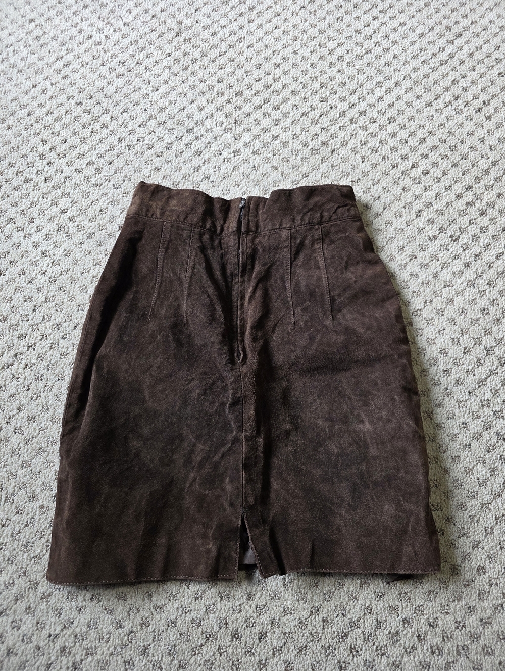 Ann Taylor Dark Brown Suede Pencil Skirt - Picture 3 of 8
